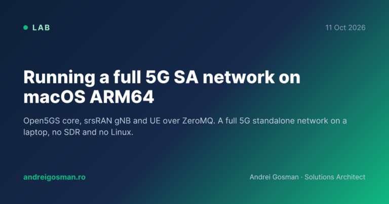 Running a full 5G SA network on macOS ARM64