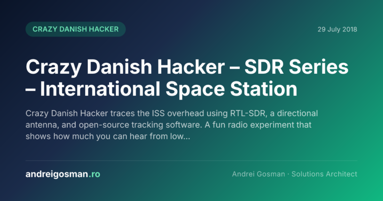 Crazy Danish Hacker traces the ISS overhead using RTL-SDR, a directional antenna, and open-source tracking software. A fun radio experiment that shows how much you can hear from low…