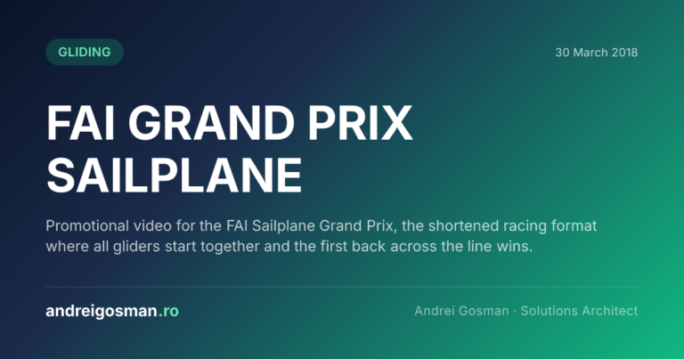 Promotional video for the FAI Sailplane Grand Prix, the shortened racing format where all gliders start together and the first back across the line wins.