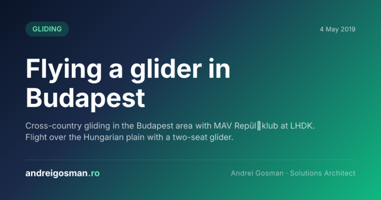 Cross-country gliding in the Budapest area with MAV Repülőklub at LHDK. Flight over the Hungarian plain with a two-seat glider.