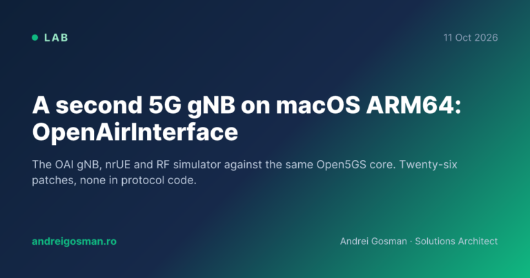 A second 5G gNB on macOS ARM64: OpenAirInterface