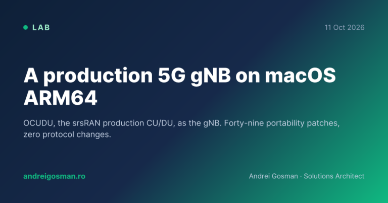 A production 5G gNB on macOS ARM64