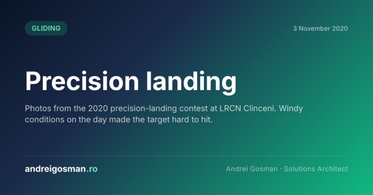 Photos from the 2020 precision-landing contest at LRCN Clinceni. Windy conditions on the day made the target hard to hit.